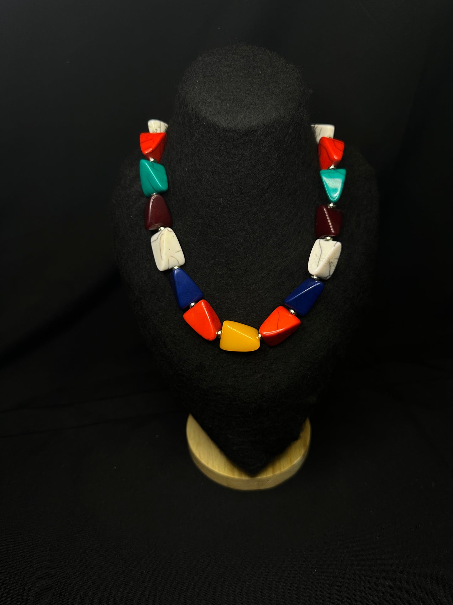 Multicolor Geometric Bead Necklace