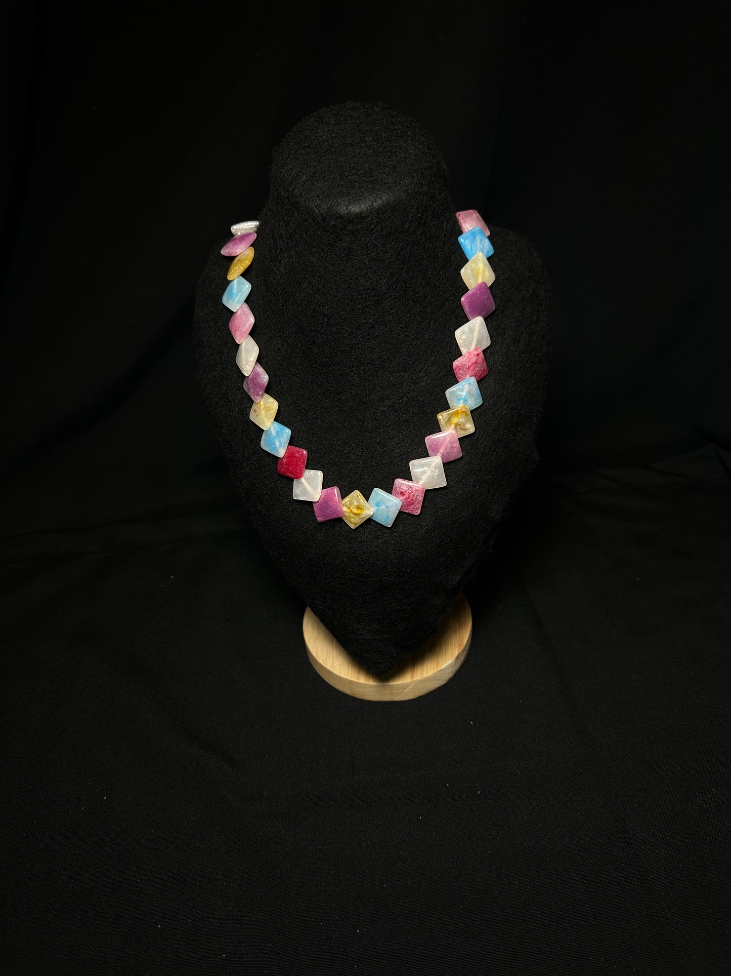 Multicolor Geometric Gemstone Necklace